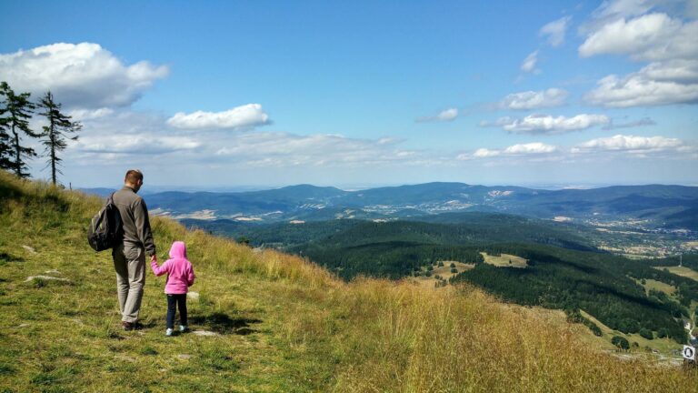 Góry ojciec dziecko